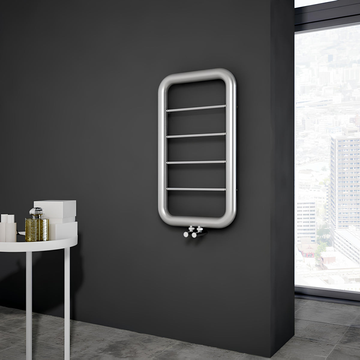 Carisa Paros Sèche-Serviettes en Acier Inoxydable Design Moderne Satiné Poli