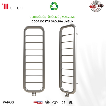 Carisa Paros Sèche-Serviettes en Acier Inoxydable Design Moderne Satiné Poli