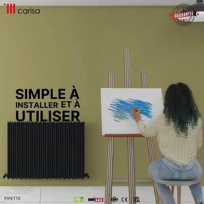 Carisa Pipette Radiateur en Aluminium Horizontal Design Moderne Anthracite