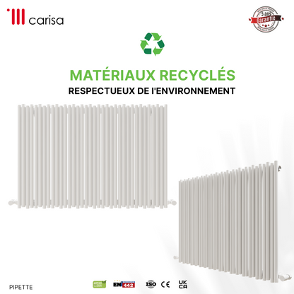 Carisa Pipette Radiateur en Aluminium Horizontal Design Moderne Blanc