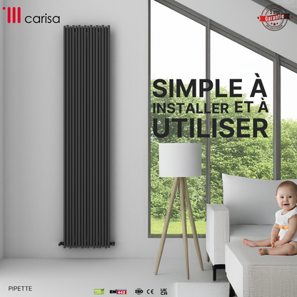 Carisa Pipette Radiateur en Aluminium Vertical Design Moderne Anthracite