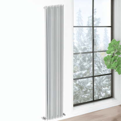 Carisa Pipette Radiateur en Aluminium Vertical Design Moderne Blanc