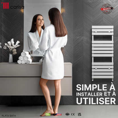 Carisa Plata Bath Sèche-Serviettes en Aluminium Design Moderne Blanc