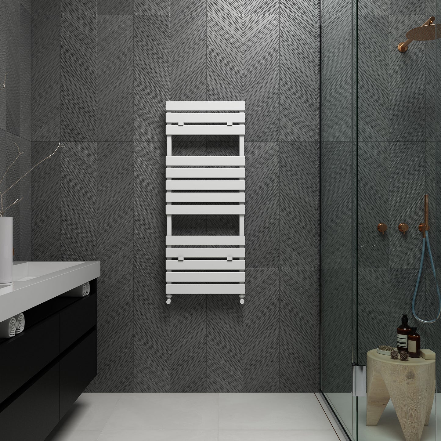 Carisa Plata Bath Sèche-Serviettes en Aluminium Design Moderne Blanc