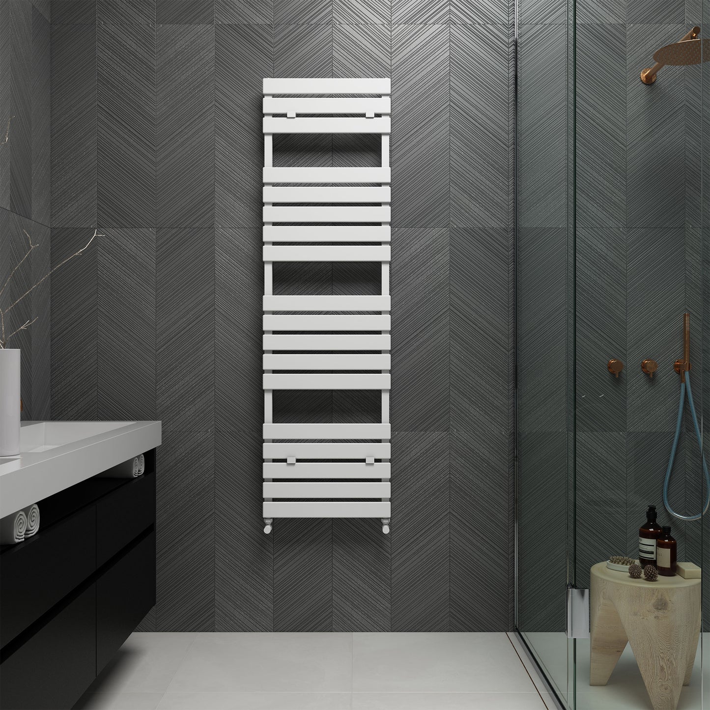 Carisa Plata Bath Sèche-Serviettes en Aluminium Design Moderne Blanc