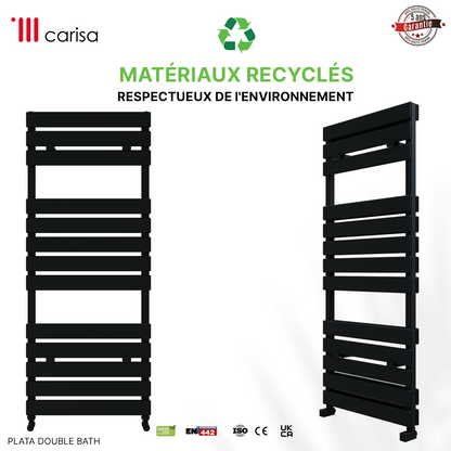 Carisa Plata Double Bath Sèche-Serviettes en Aluminium Design Moderne Anthracite