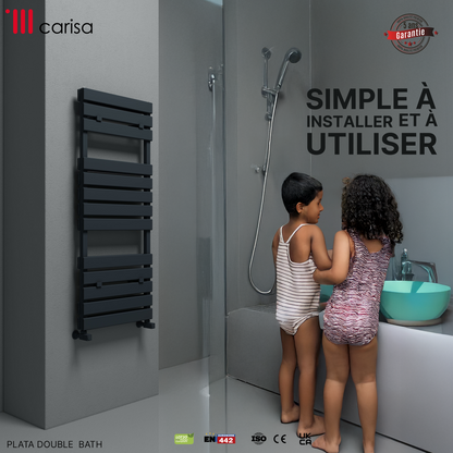 Carisa Plata Double Bath Sèche-Serviettes en Aluminium Design Moderne Anthracite