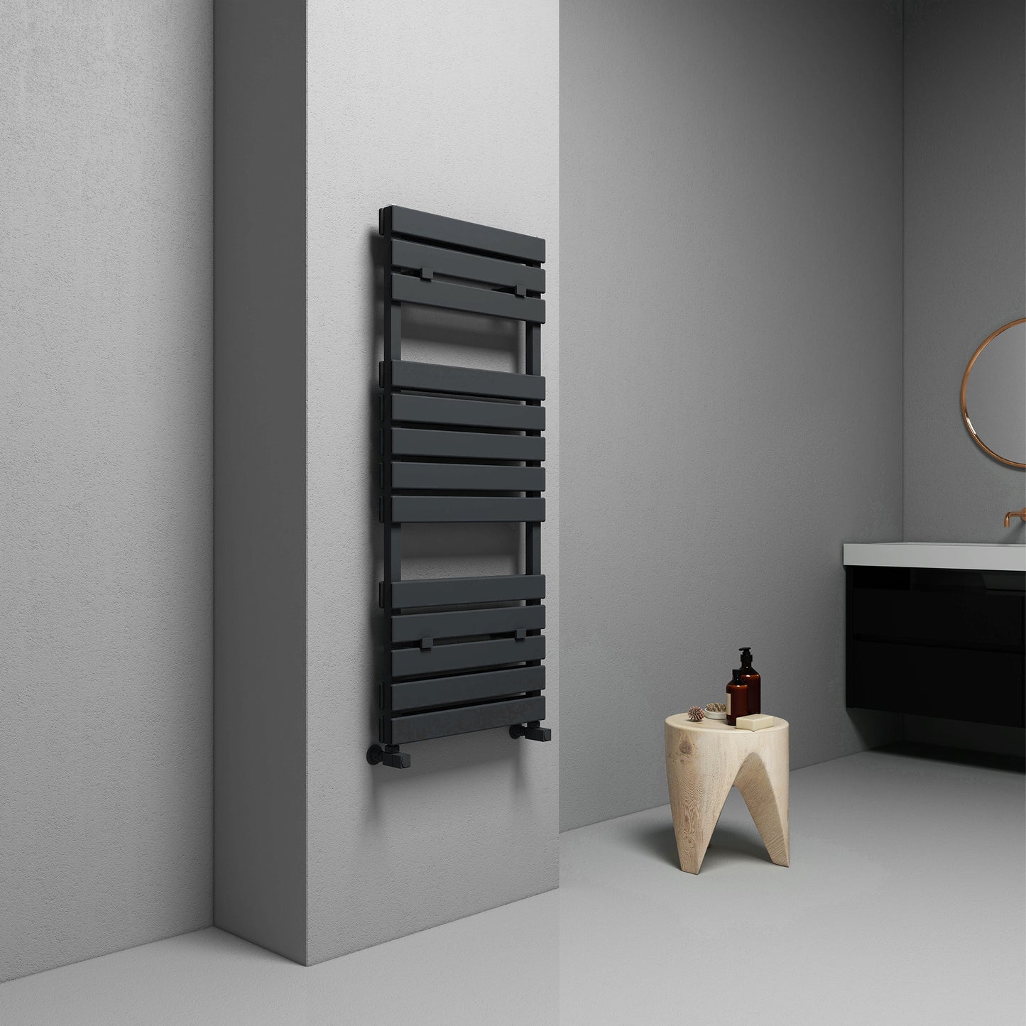 Carisa Plata Double Bath Sèche-Serviettes en Aluminium Design Moderne Anthracite