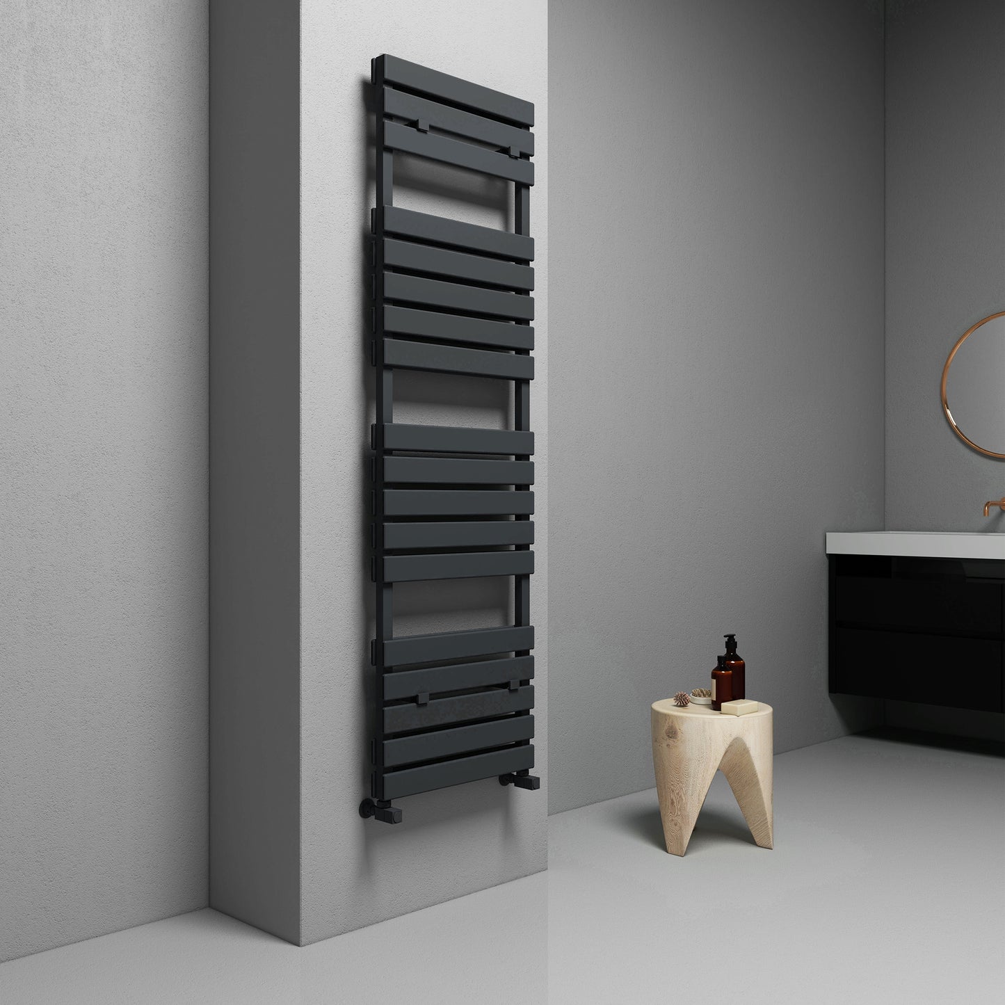Carisa Plata Double Bath Sèche-Serviettes en Aluminium Design Moderne Anthracite
