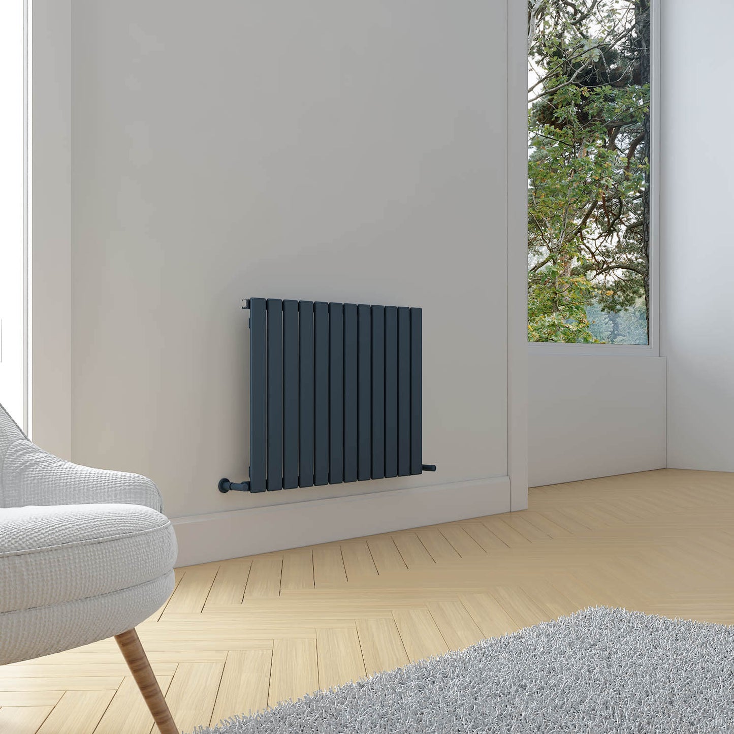 Carisa Plata Radiateur en Aluminium Horizontal Design Moderne Anthracite