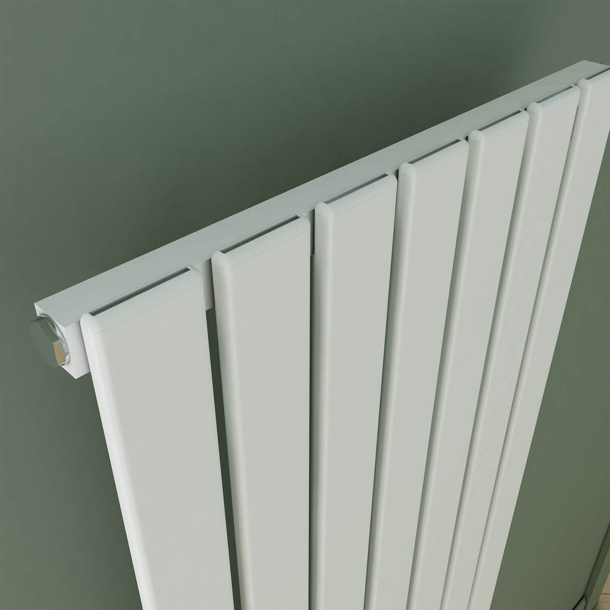 Alt Tag: radiateur aluminium horizontal design moderne blanc Carisa Plata, radiateur en aluminium blanc au style moderne, vue de près