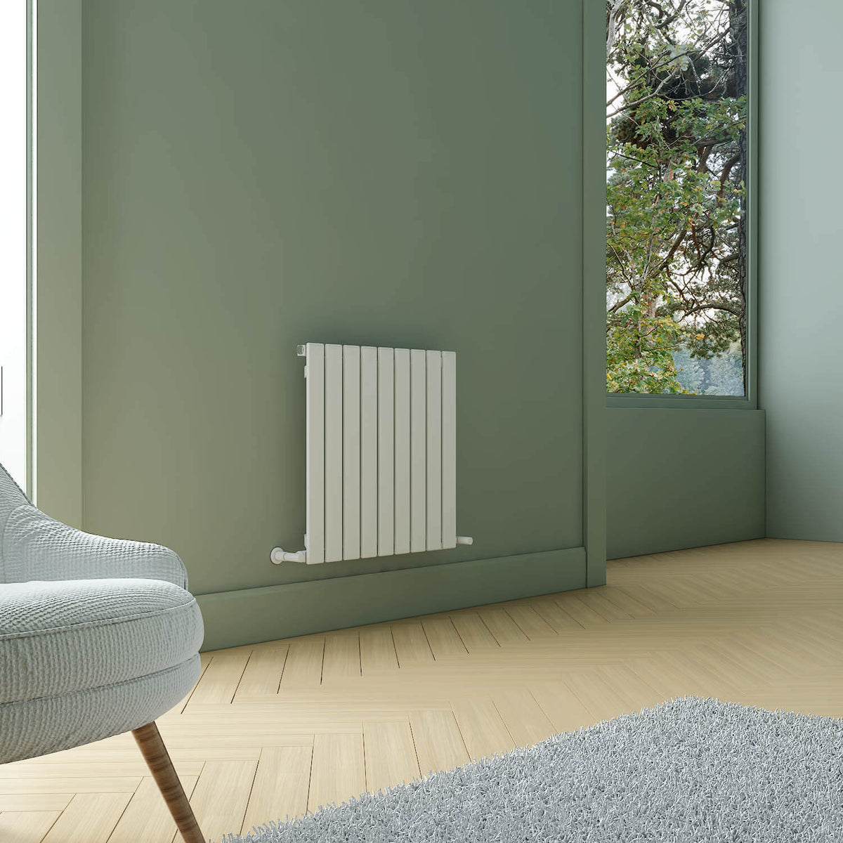 Carisa Plata Radiateur en Aluminium Horizontal Design Moderne Blanc