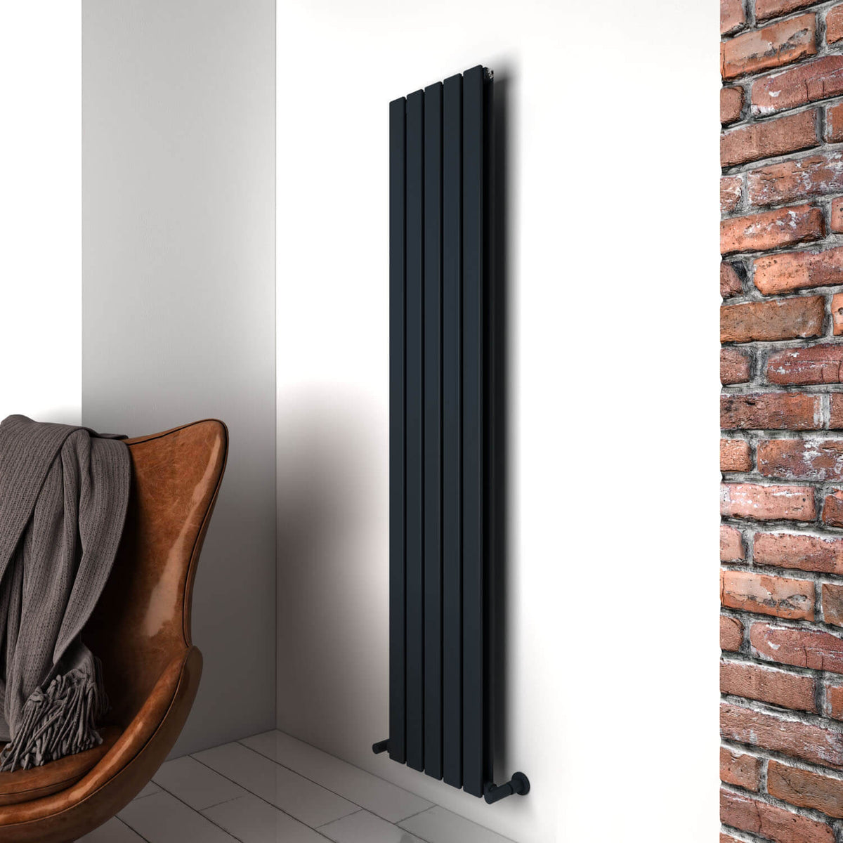Carisa Plata Radiateur en Aluminium Vertical Design Moderne Anthracite