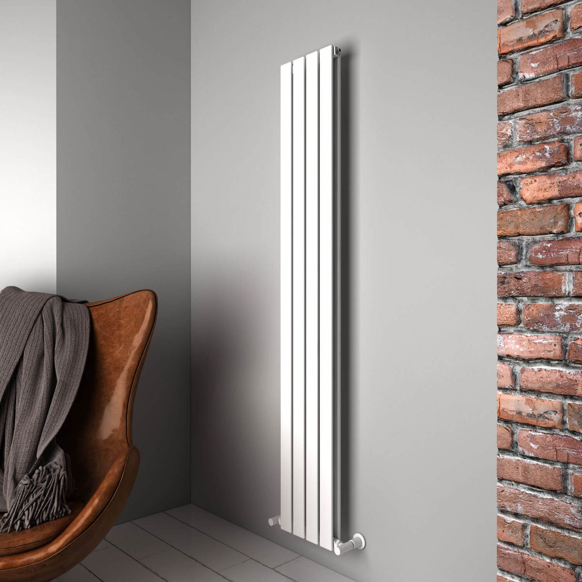 Carisa Plata Radiateur en Aluminium Vertical Design Moderne Blanc