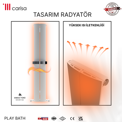 Carisa Play Bath Sèche-Serviettes en Aluminium Design Moderne Blanc