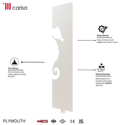 Carisa Plymouth Radiateur Design Mince en Acier Vertical Design Moderne Blanc