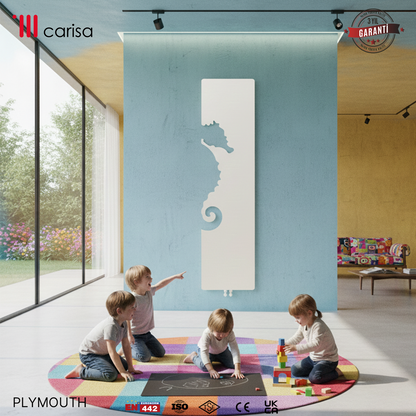 Carisa Plymouth Radiateur Design Mince en Acier Vertical Design Moderne Blanc
