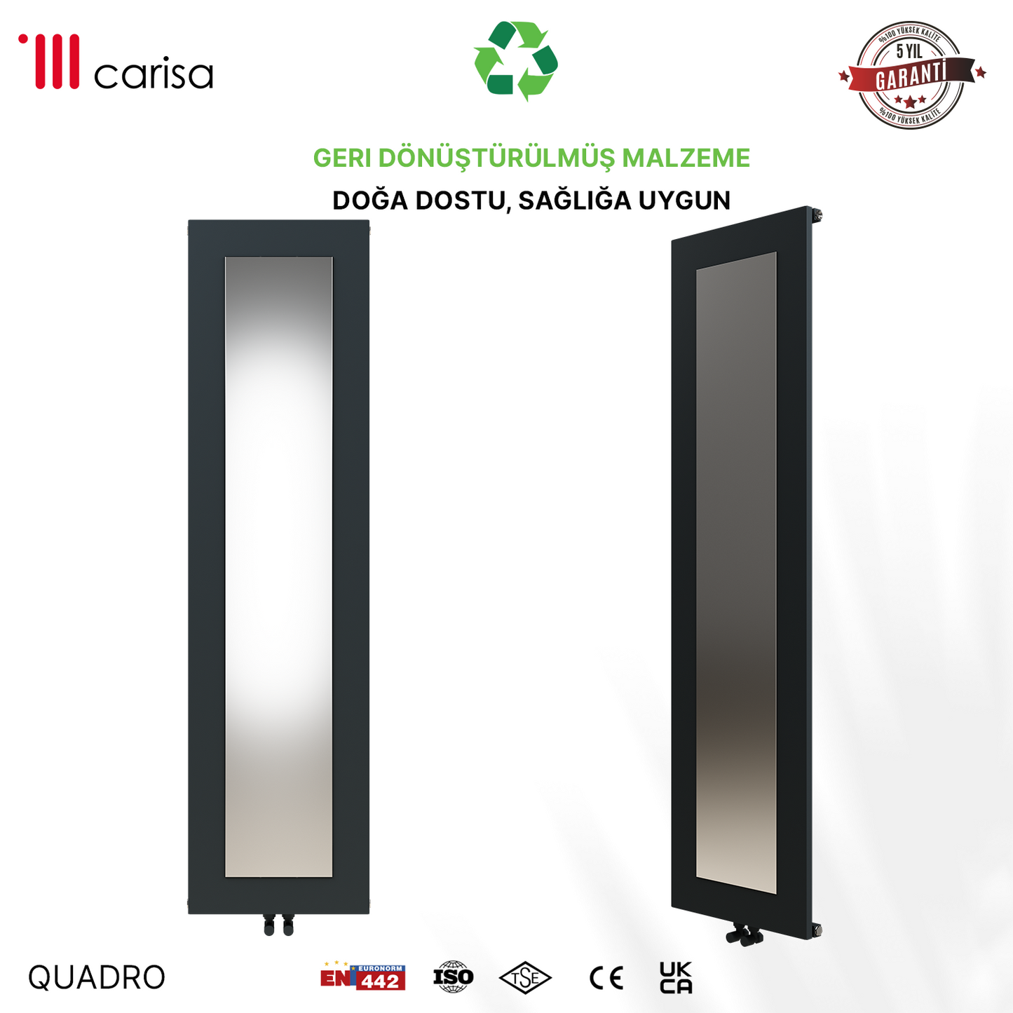 Carisa Quadro Radiateur en Aluminium Vertical Design Moderne Anthracite