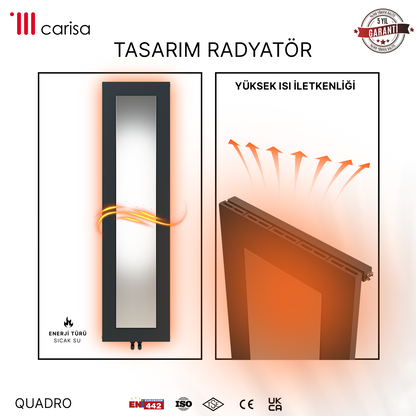Carisa Quadro Radiateur en Aluminium Vertical Design Moderne Anthracite