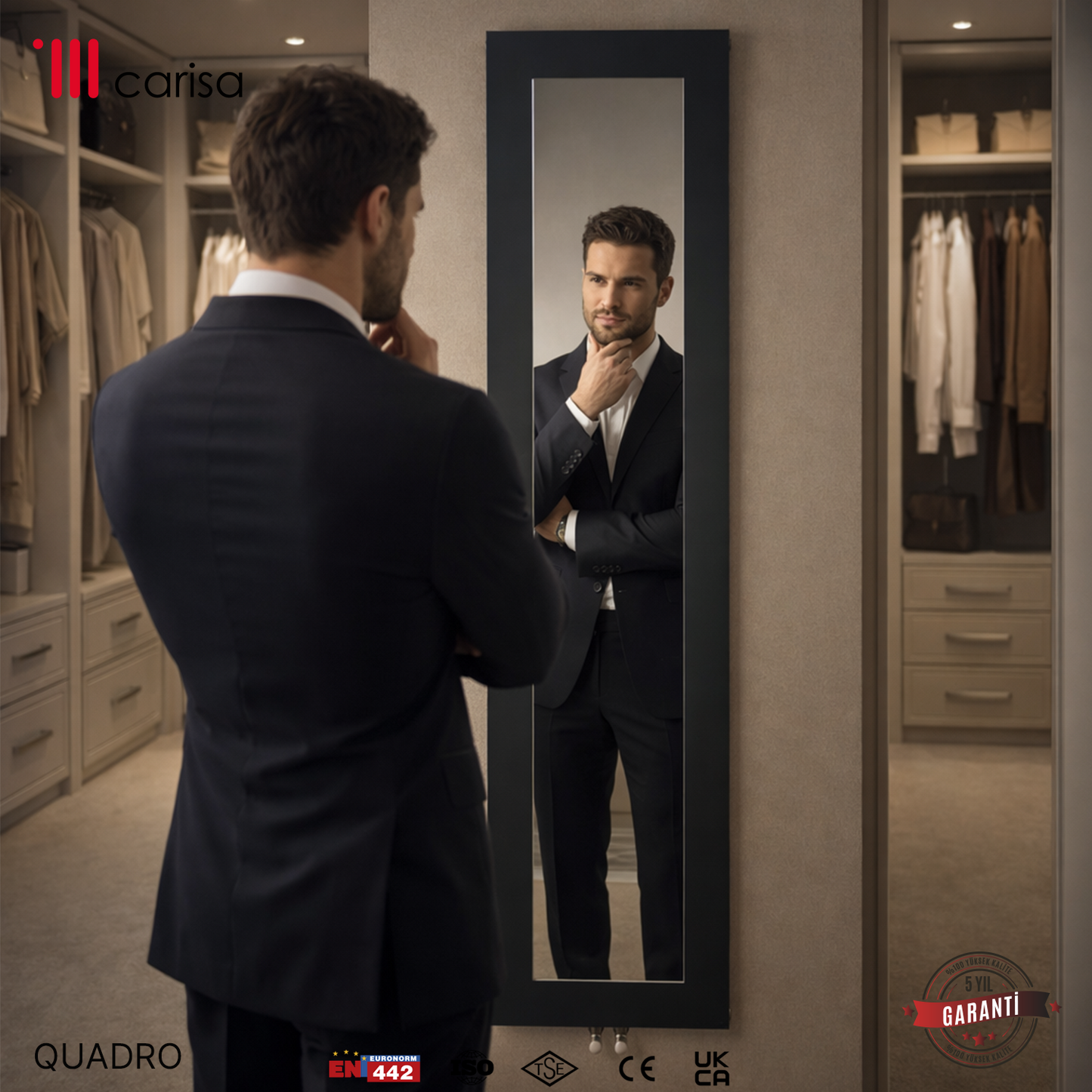 Carisa Quadro Radiateur en Aluminium Vertical Design Moderne Anthracite