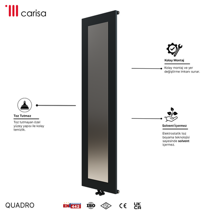 Carisa Quadro Radiateur en Aluminium Vertical Design Moderne Anthracite