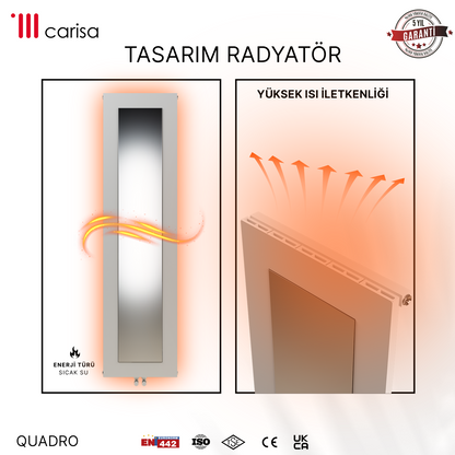 Carisa Quadro Radiateur en Aluminium Vertical Design Moderne Blanc