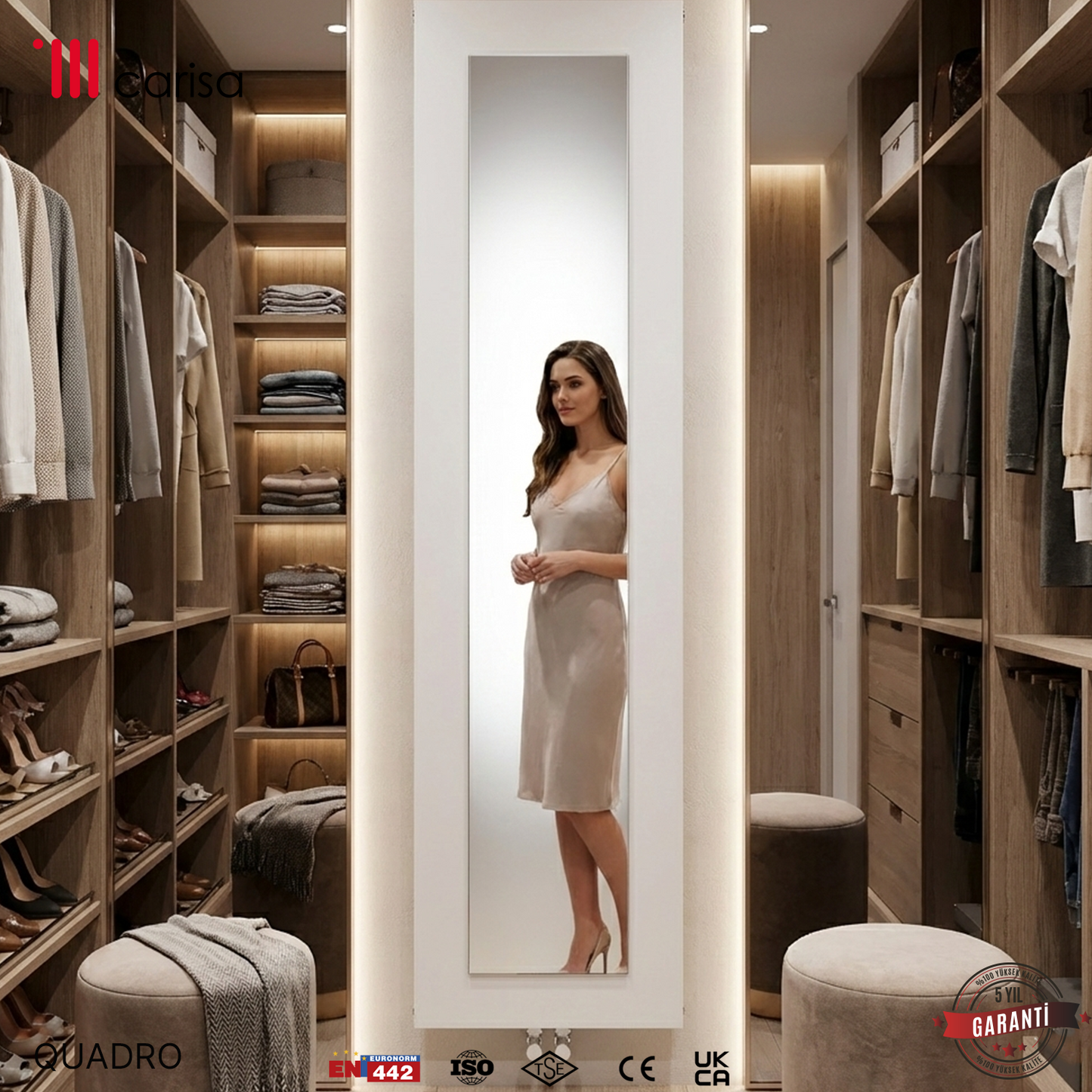 Carisa Quadro Radiateur en Aluminium Vertical Design Moderne Blanc