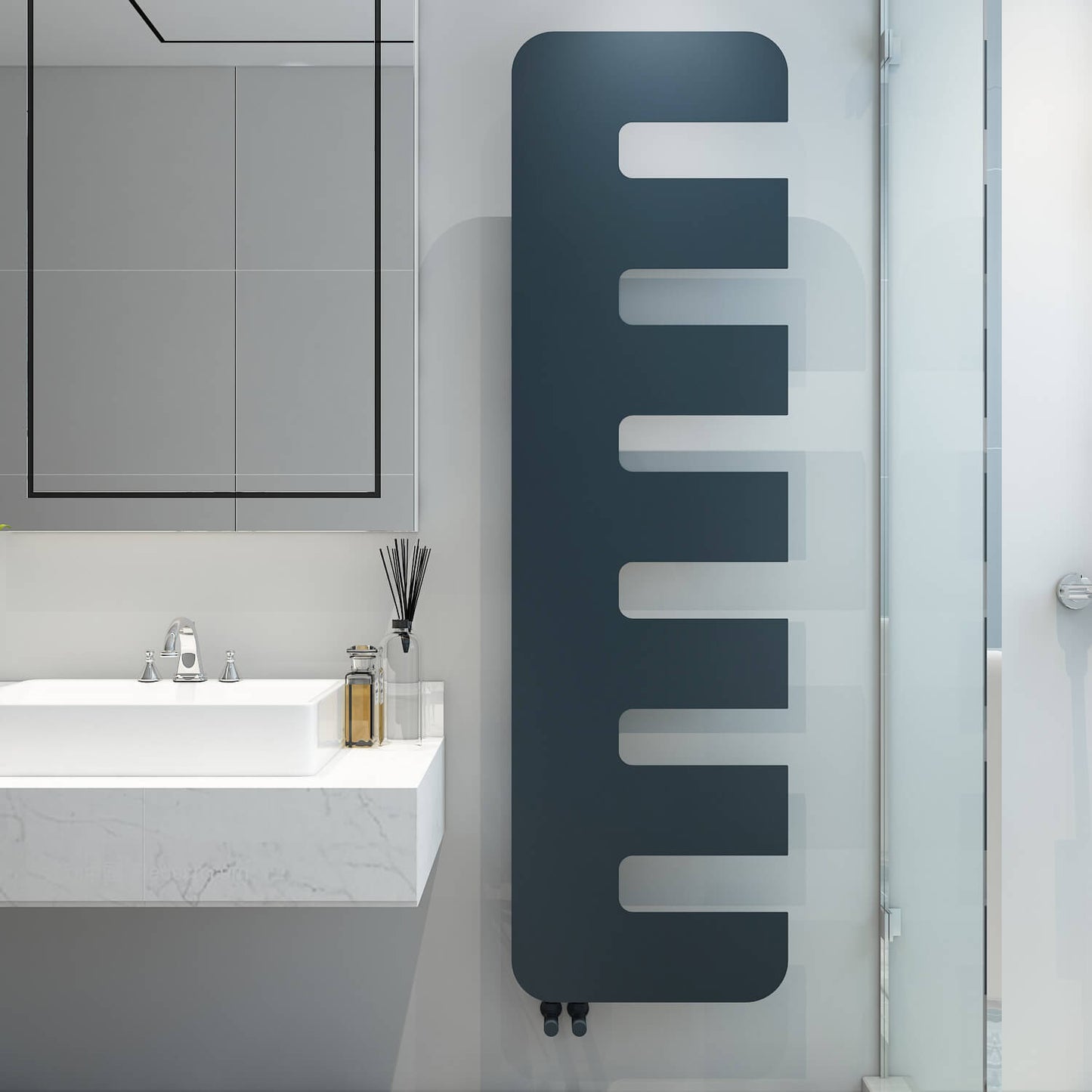 Carisa Rex Radiateur Design Mince en Acier Vertical Design Moderne Anthracite