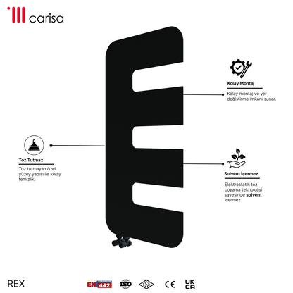 Carisa Rex Radiateur Design Mince en Acier Vertical Design Moderne Anthracite