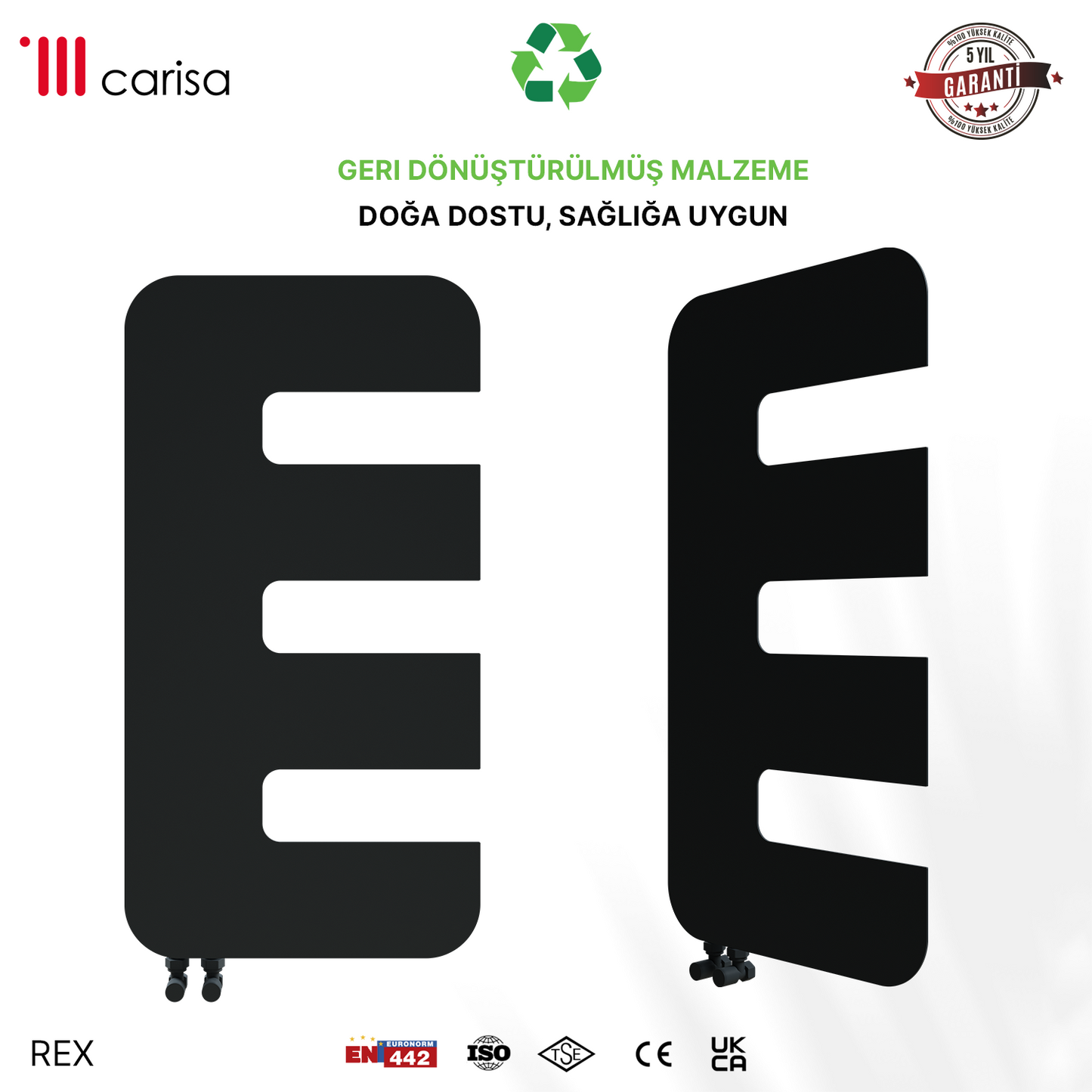 Carisa Rex Radiateur Design Mince en Acier Vertical Design Moderne Anthracite