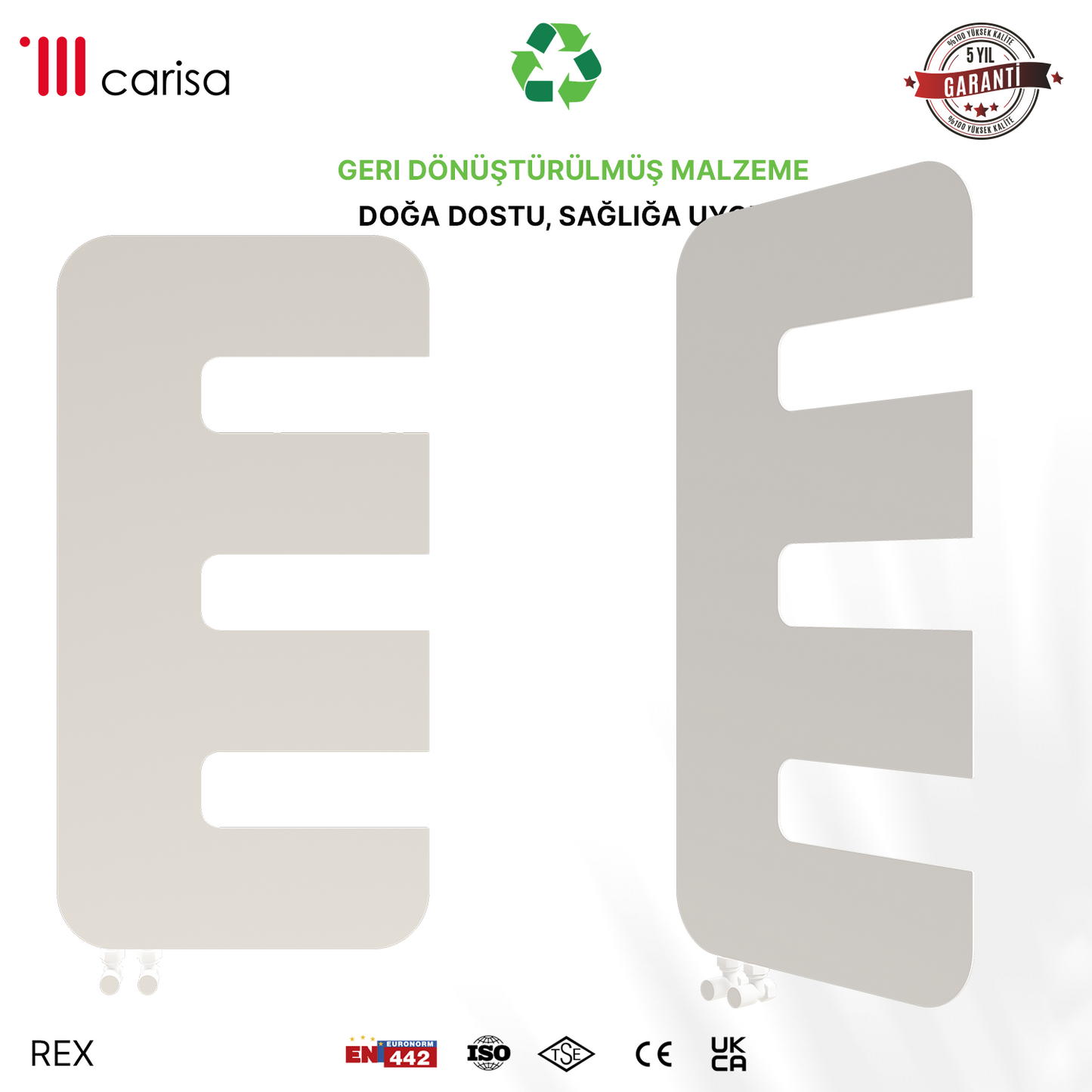 Carisa Rex Radiateur Design Mince en Acier Vertical Design Moderne Blanc