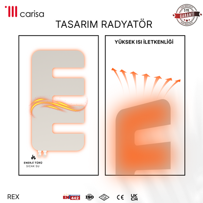 Carisa Rex Radiateur Design Mince en Acier Vertical Design Moderne Blanc