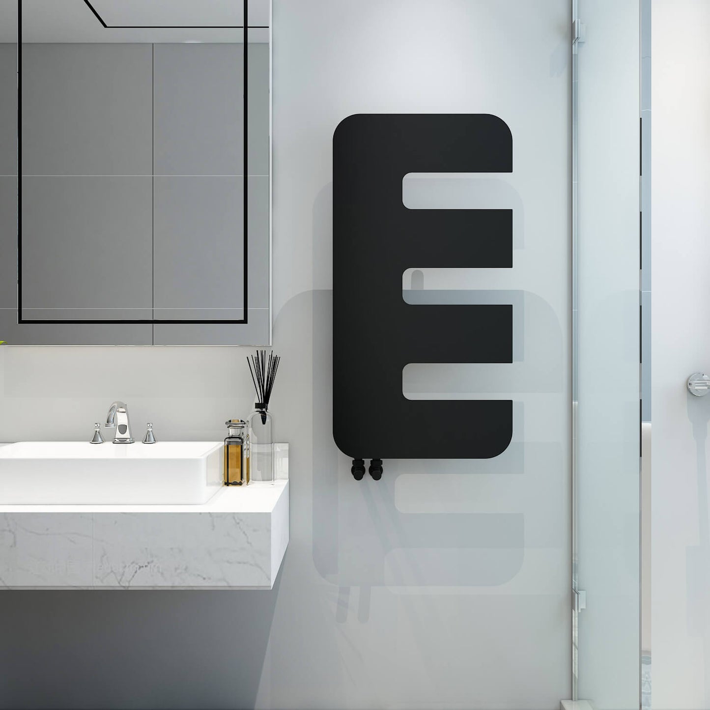 Carisa Rex Radiateur Design Mince en Acier Vertical Design Moderne Noir