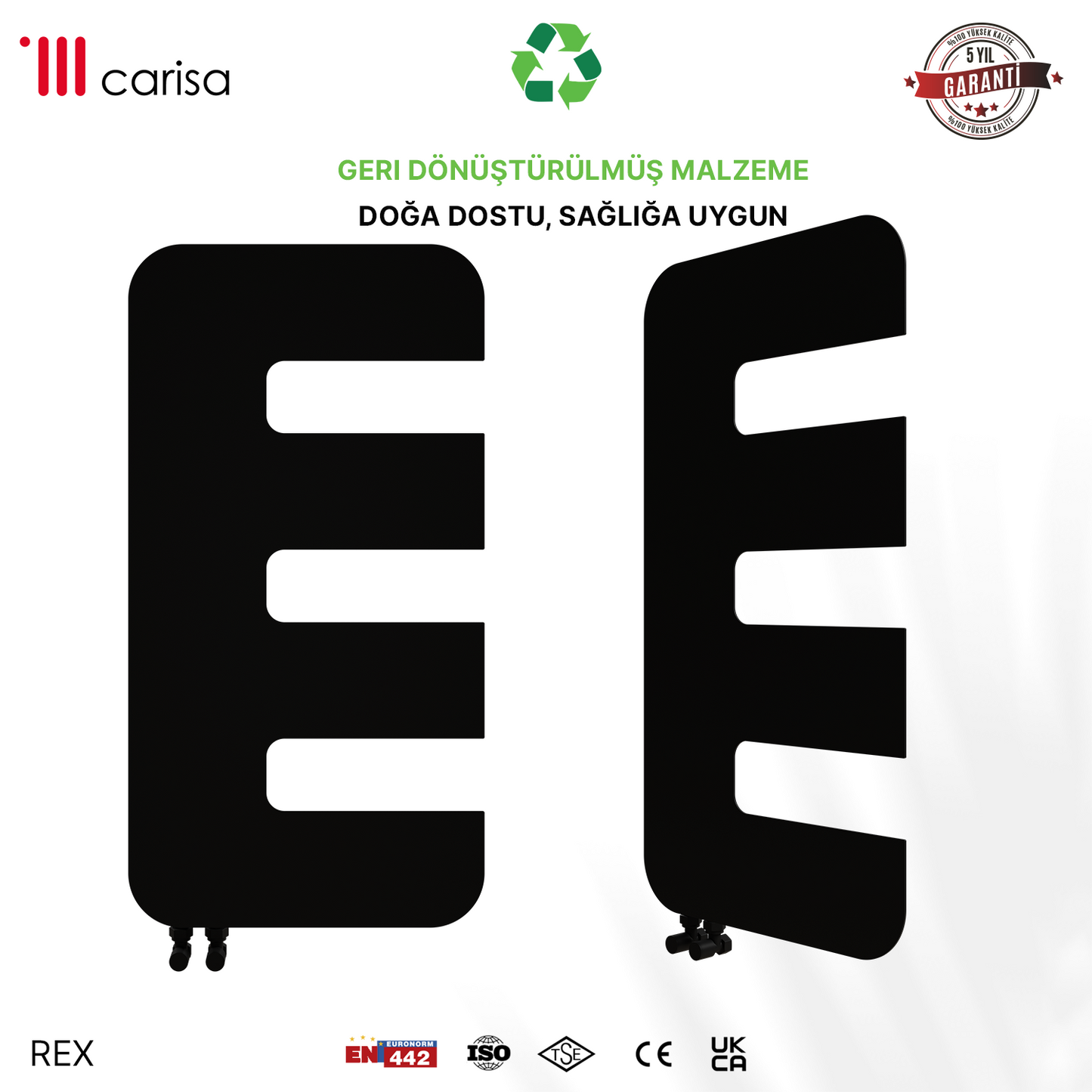 Carisa Rex Radiateur Design Mince en Acier Vertical Design Moderne Noir