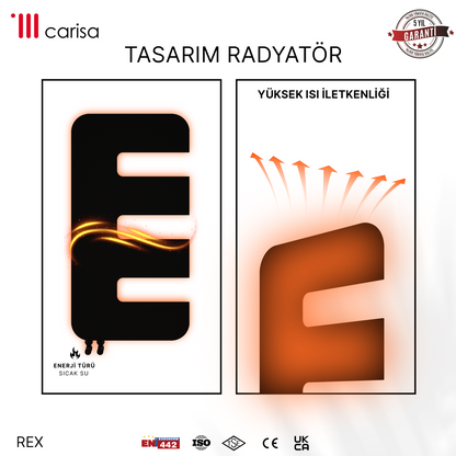 Carisa Rex Radiateur Design Mince en Acier Vertical Design Moderne Noir