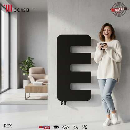 Carisa Rex Radiateur Design Mince en Acier Vertical Design Moderne Noir
