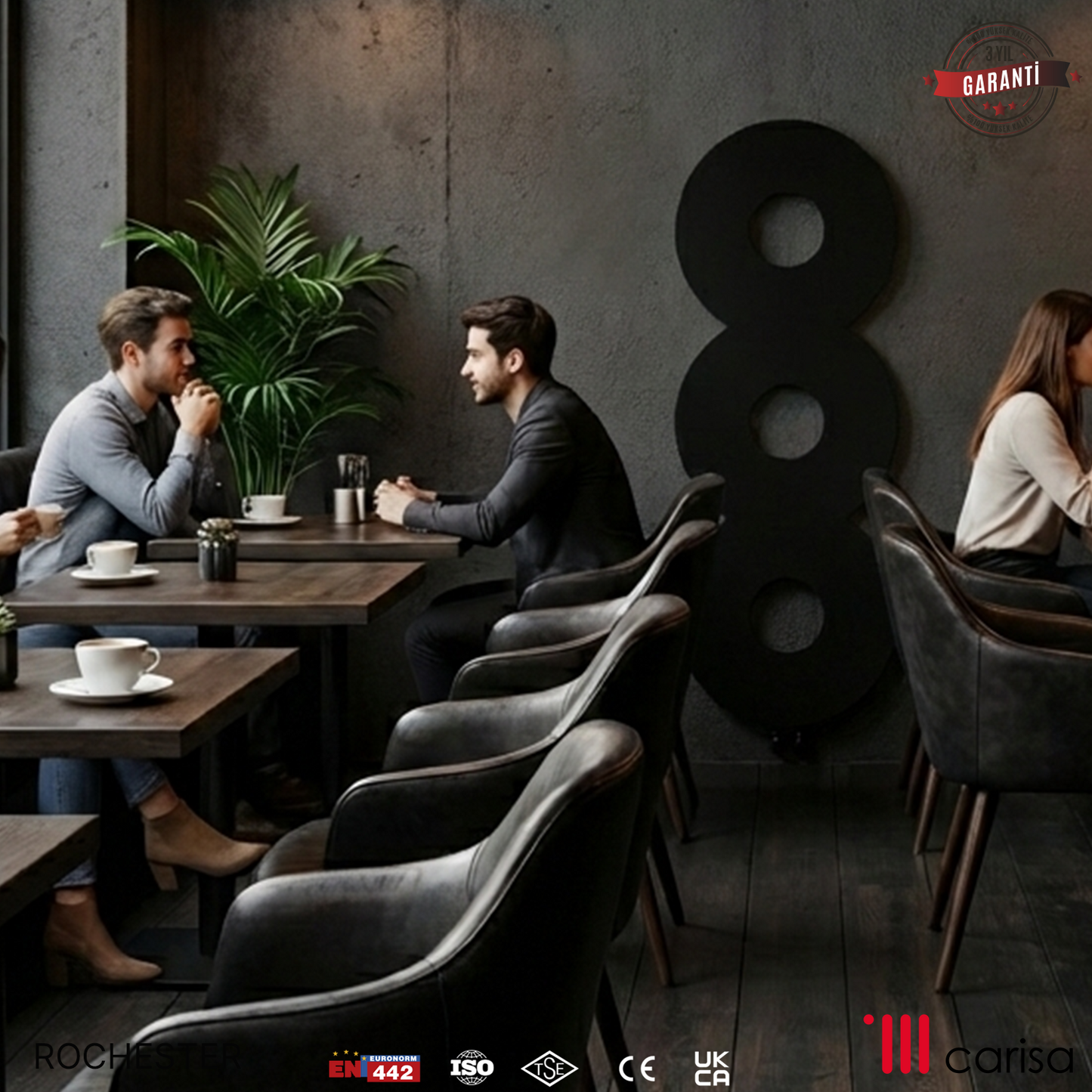 Carisa Rochester Radiateur Design Mince en Acier Design Moderne Noir