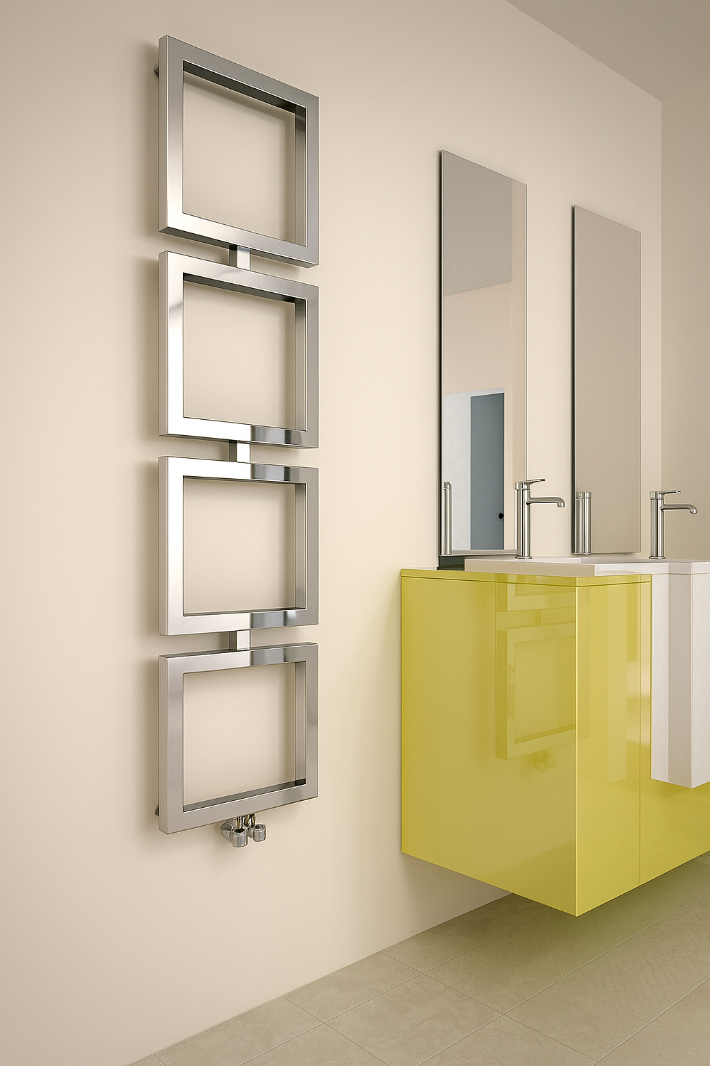 Carisa Ruma Sèche-Serviettes en Acier Inoxydable Design Moderne Satiné Poli