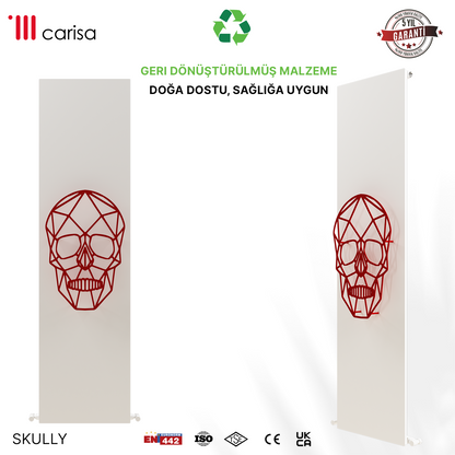 Carisa Skully Radiateur en Aluminium Vertical Design Moderne Blanc Red