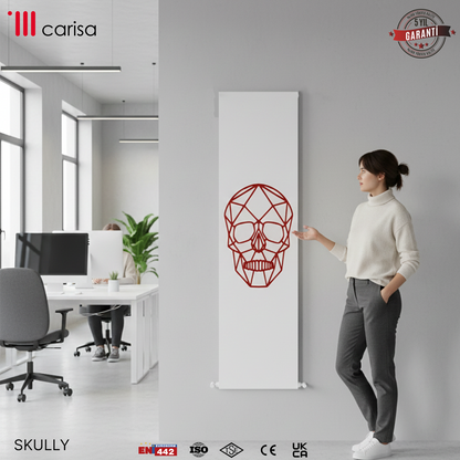 Carisa Skully Radiateur en Aluminium Vertical Design Moderne Blanc Red