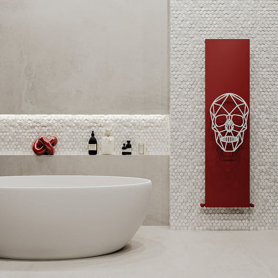 Carisa Skully Radiateur en Aluminium Vertical Design Moderne Red & Blanc