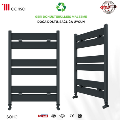 Carisa Soho Sèche-Serviettes en Aluminium Design Moderne Anodisé Poli