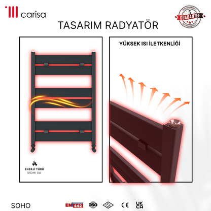 Carisa Soho Sèche-Serviettes en Aluminium Design Moderne Anodisé Poli