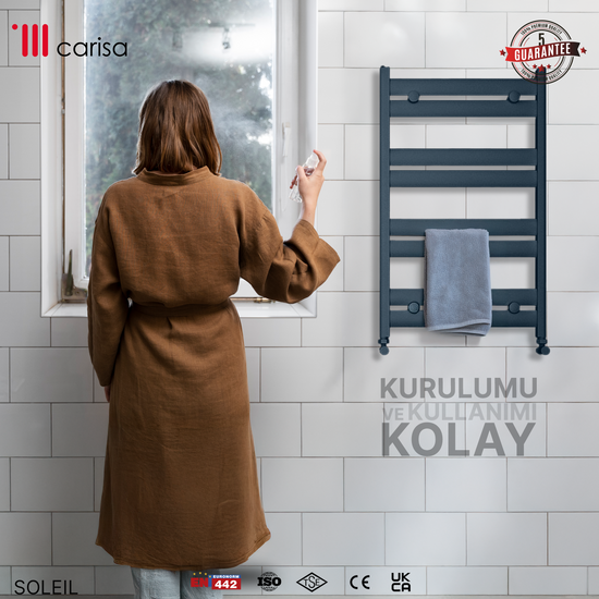 Carisa Soleil Sèche-Serviettes en Aluminium Design Moderne Anthracite