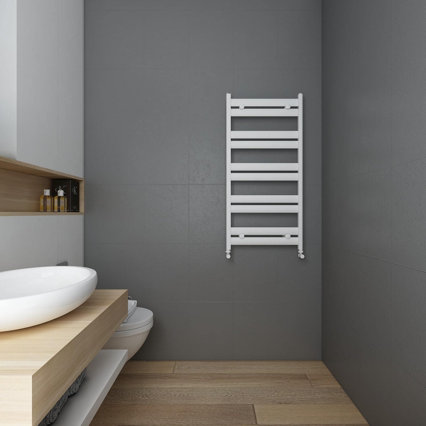 Carisa Soleil Sèche-Serviettes en Aluminium Design Moderne Blanc