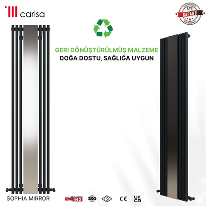 Carisa Sophia Mirror Radiateur en Aluminium Vertical Design Moderne Anthracite