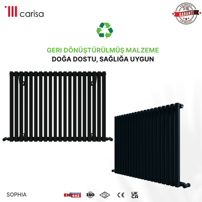Carisa Sophia Radiateur en Aluminium Horizontal Design Moderne Anthracite