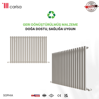Carisa Sophia Radiateur en Aluminium Horizontal Design Moderne Blanc