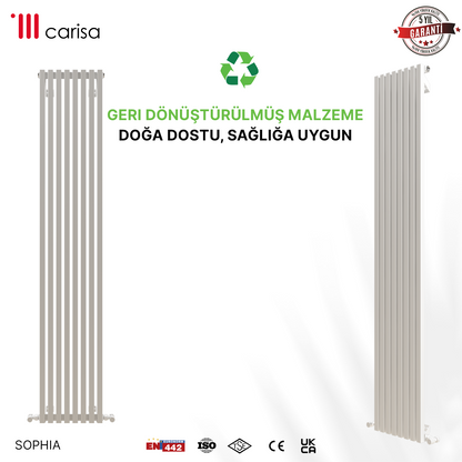 Carisa Sophia Radiateur en Aluminium Vertical Design Moderne Blanc