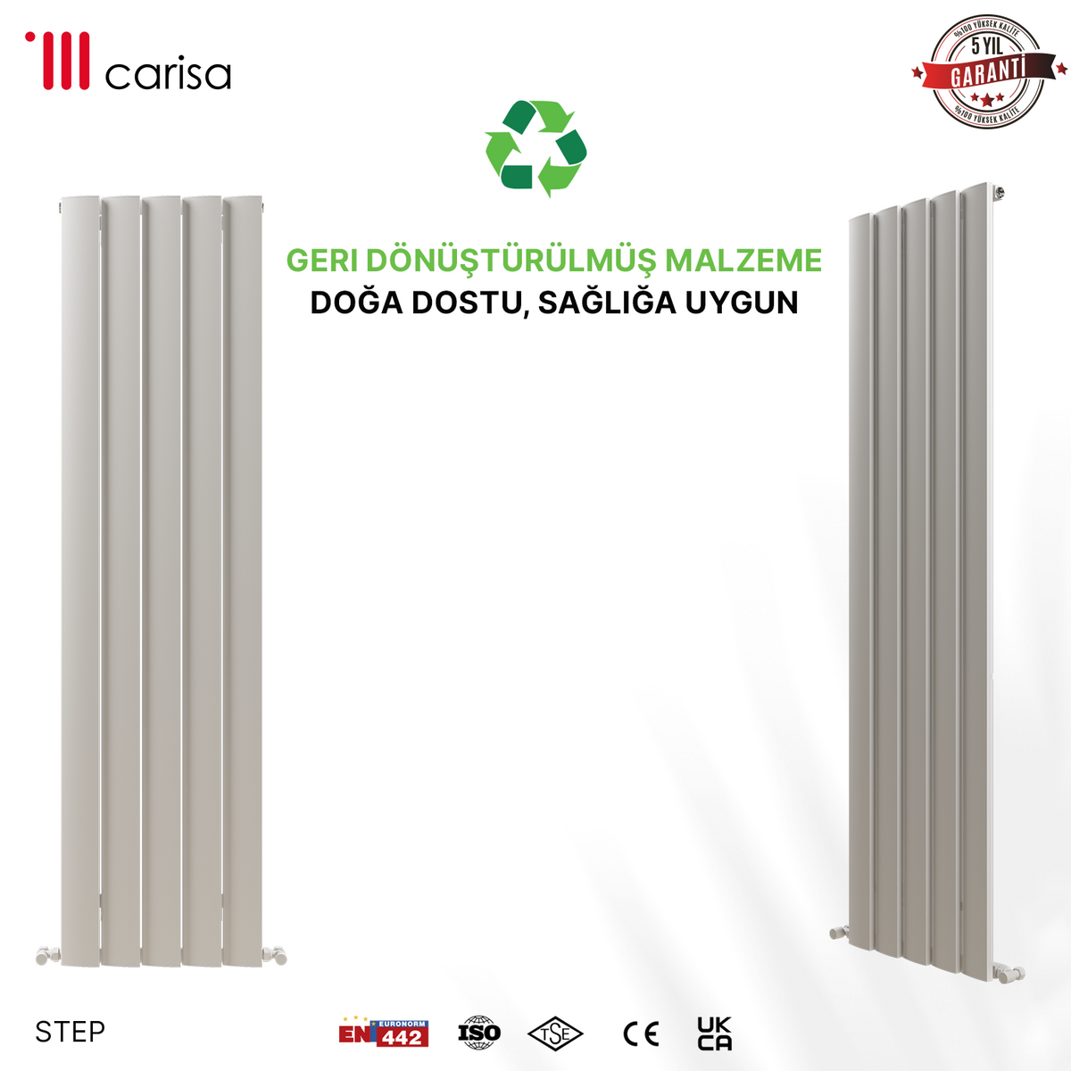 Carisa Step Radiateur en Aluminium Vertical Design Moderne Blanc